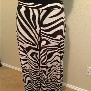 Long brown and white skirt